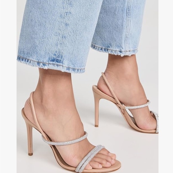 SCHUTZ Nude and Silver Heeled Sandals - Picture 3 of 9